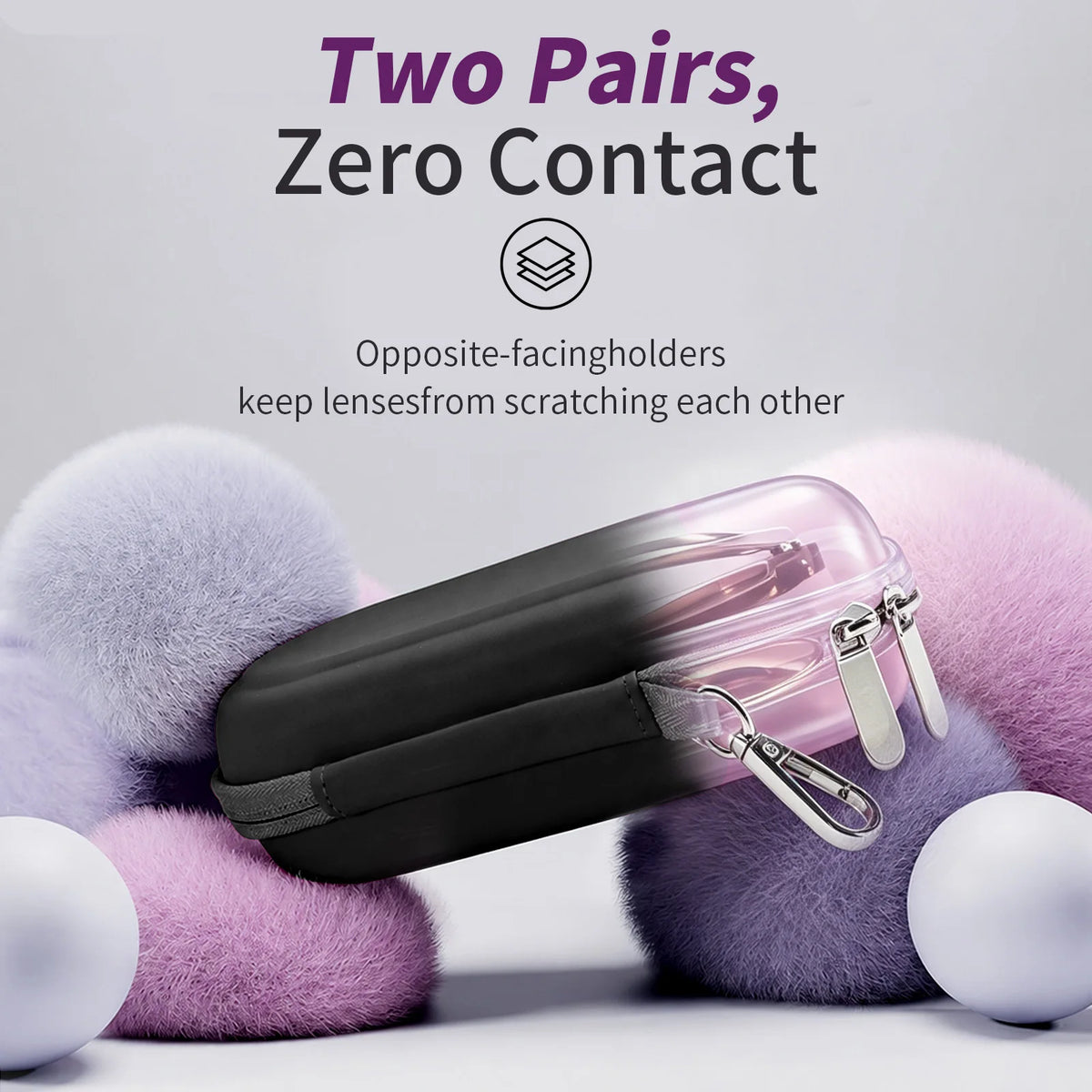 Hard Shell Double Glasses Case – Dual Sunglasses Travel Box