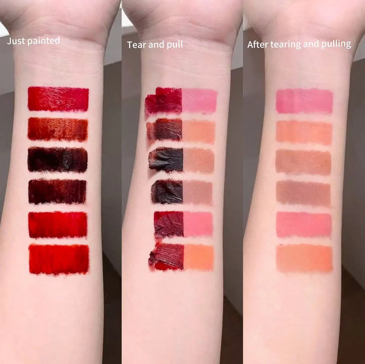 Tear-Off Matte Lip Glaze Set – 6-Piece Waterproof Lip Gloss
