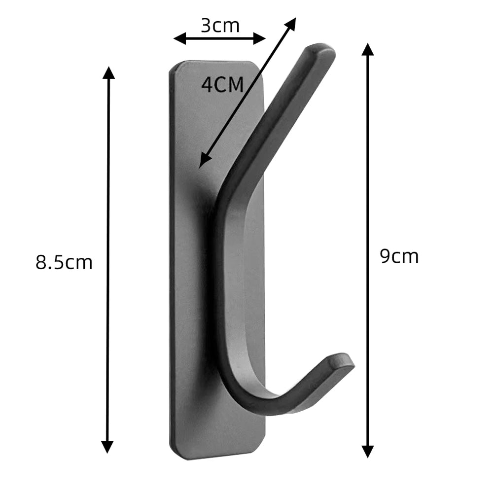 Self-Adhesive Stainless Steel Wall Hooks – No-Drill Organizer