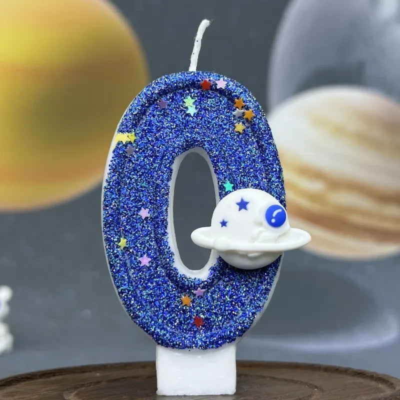 Number Birthday Candles Planet Universe Cake Topper