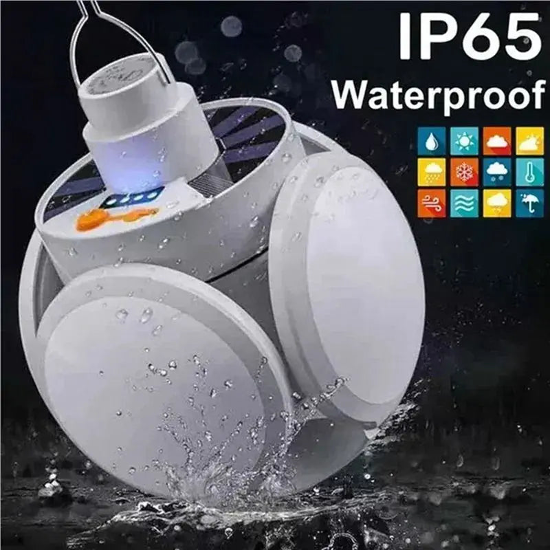 Solar Foldable LED Camping Lantern USB Rechargeable 2-Pack
