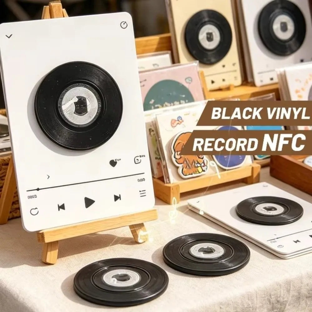 Vinyl Record NFC Fridge Magnet – Rotating Base & Music Trigger