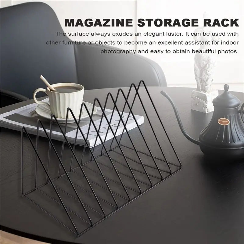 Vinyl Record CD Magazine Storage Rack – Metal Display Stand