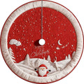 90cm Christmas Tree Skirt – Elk & Santa Print | 10 Styles