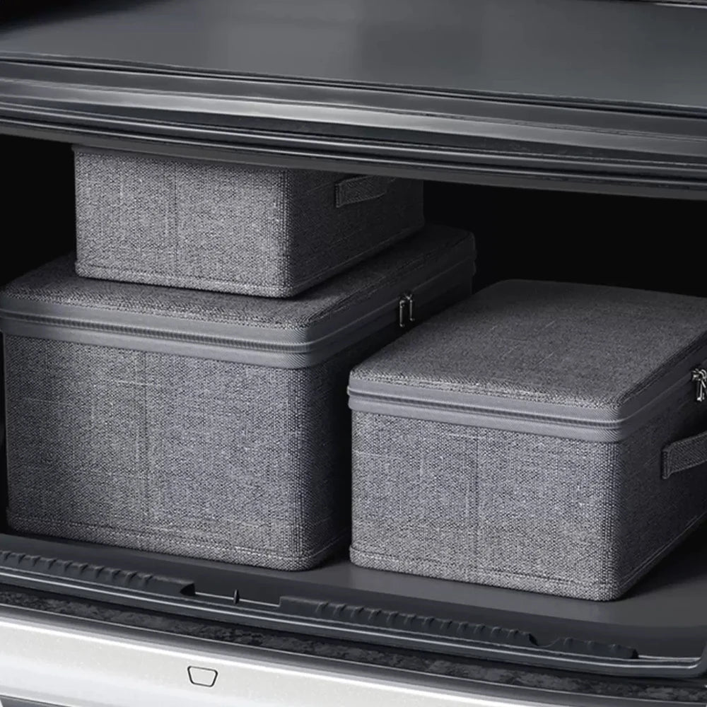 Foldable Gray Storage Box with Lid – Large Clothing Organizer