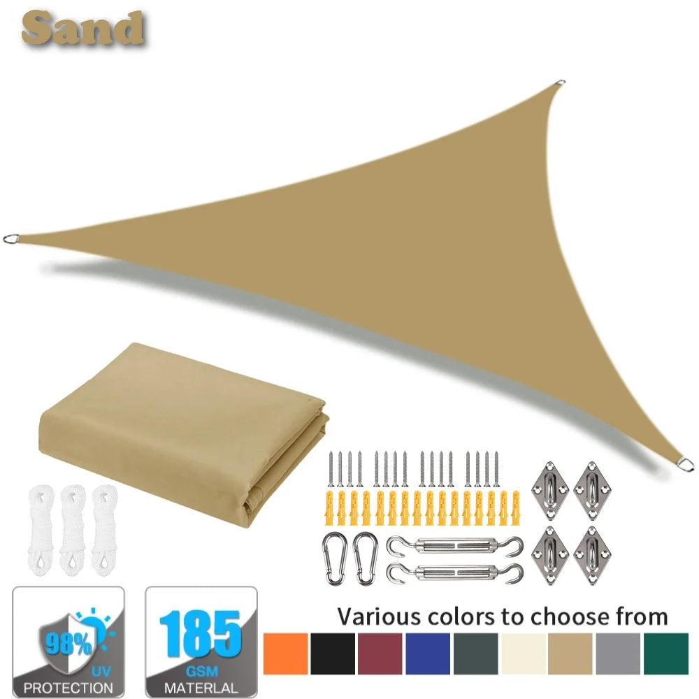 Waterproof Triangle Sun Shade Sail – 98% UV Block for Patio