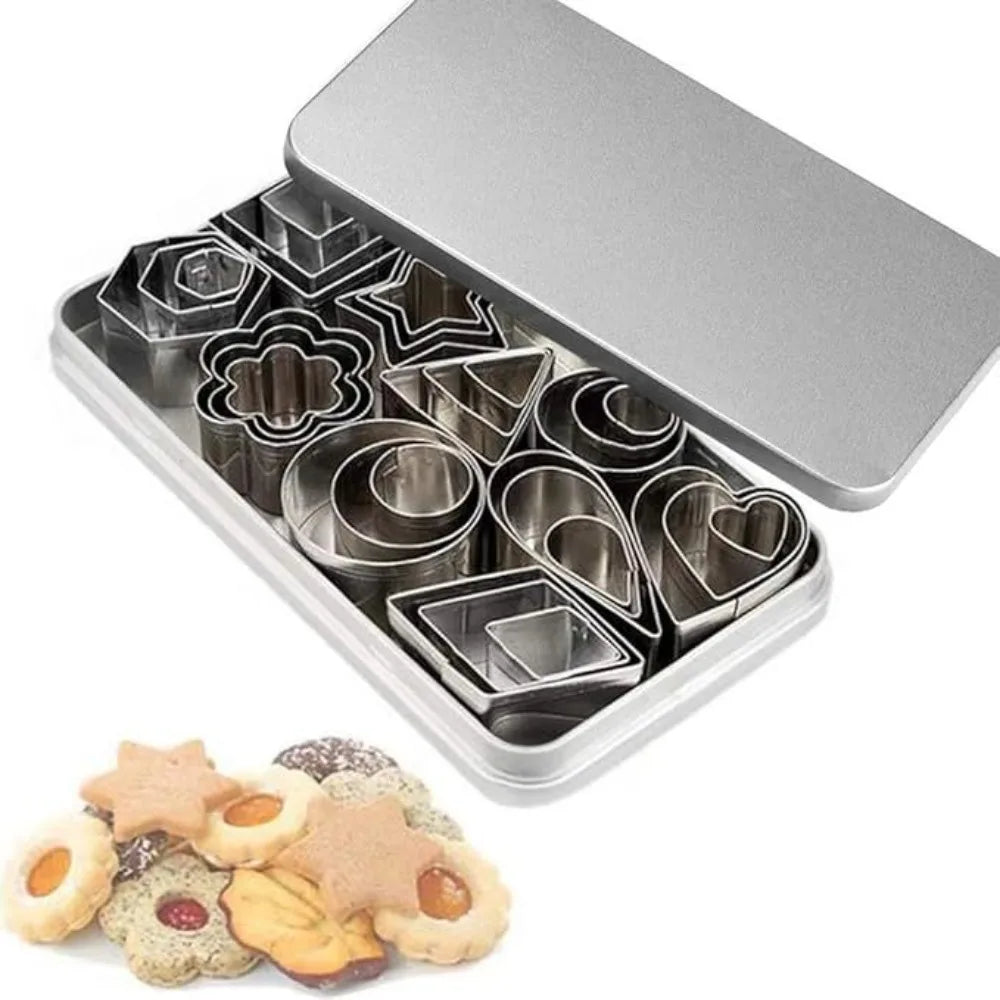 Stainless Steel Geometric Cookie Cutter Set | DIY Baking Molds