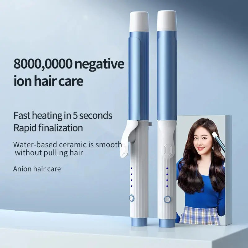 Rotating Ceramic Curling Iron 25/28/32mm – Adjustable Temp