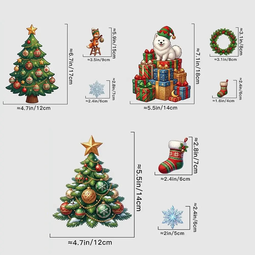 Christmas Snowflake Window Stickers – 9-Sheet Removable Xmas Decals