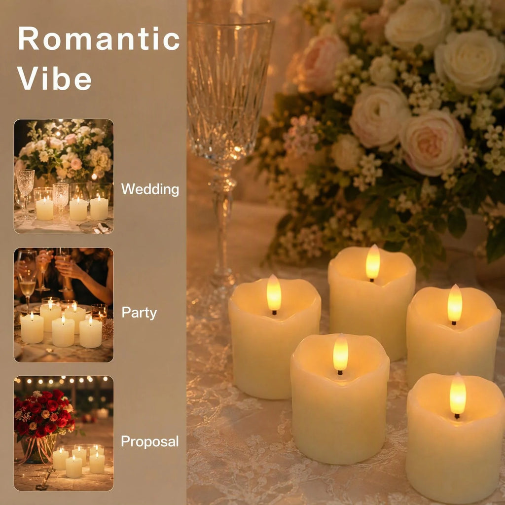 6-Pack Flameless LED Tea Light Candles with Remote & Timer