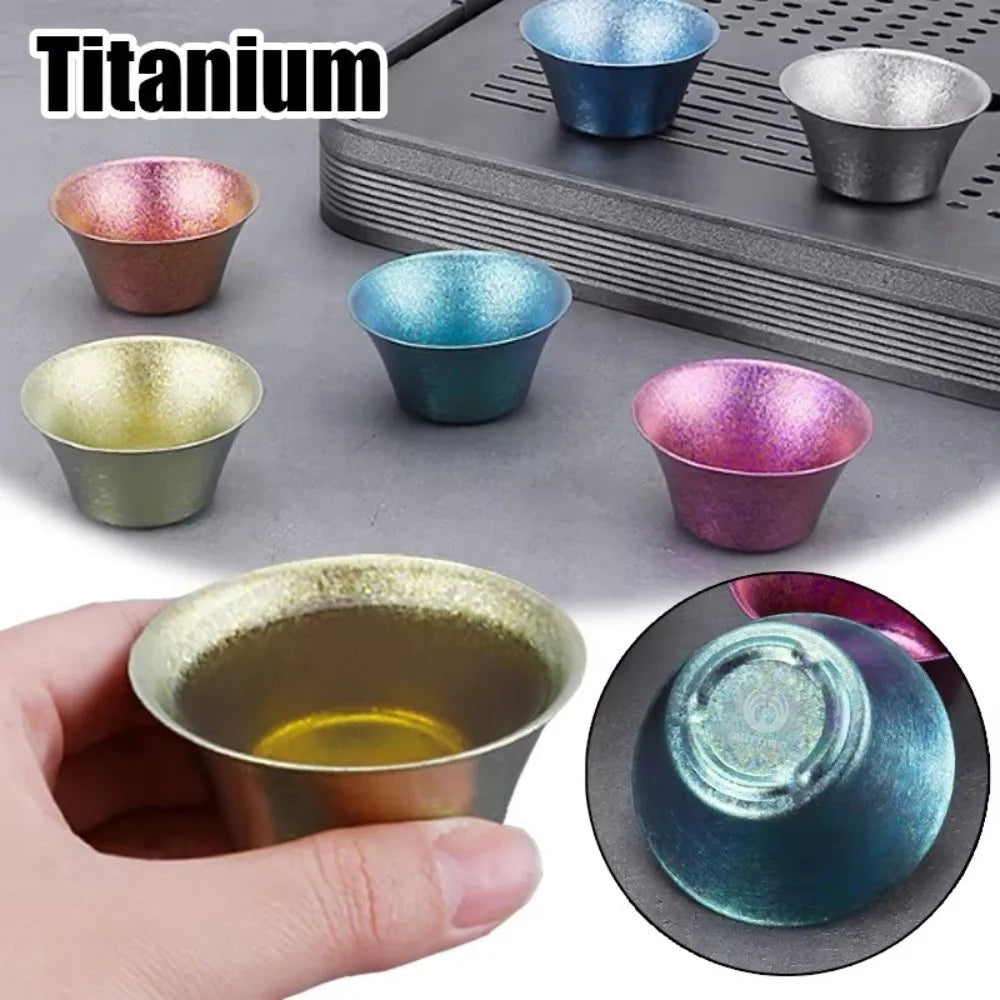 Double Wall Titanium Gongfu Tea Cup – Lotus Shape 40ml