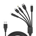 5-in-1 USB Charging Cable for 3DS, GBA SP, PSP & Wii U
