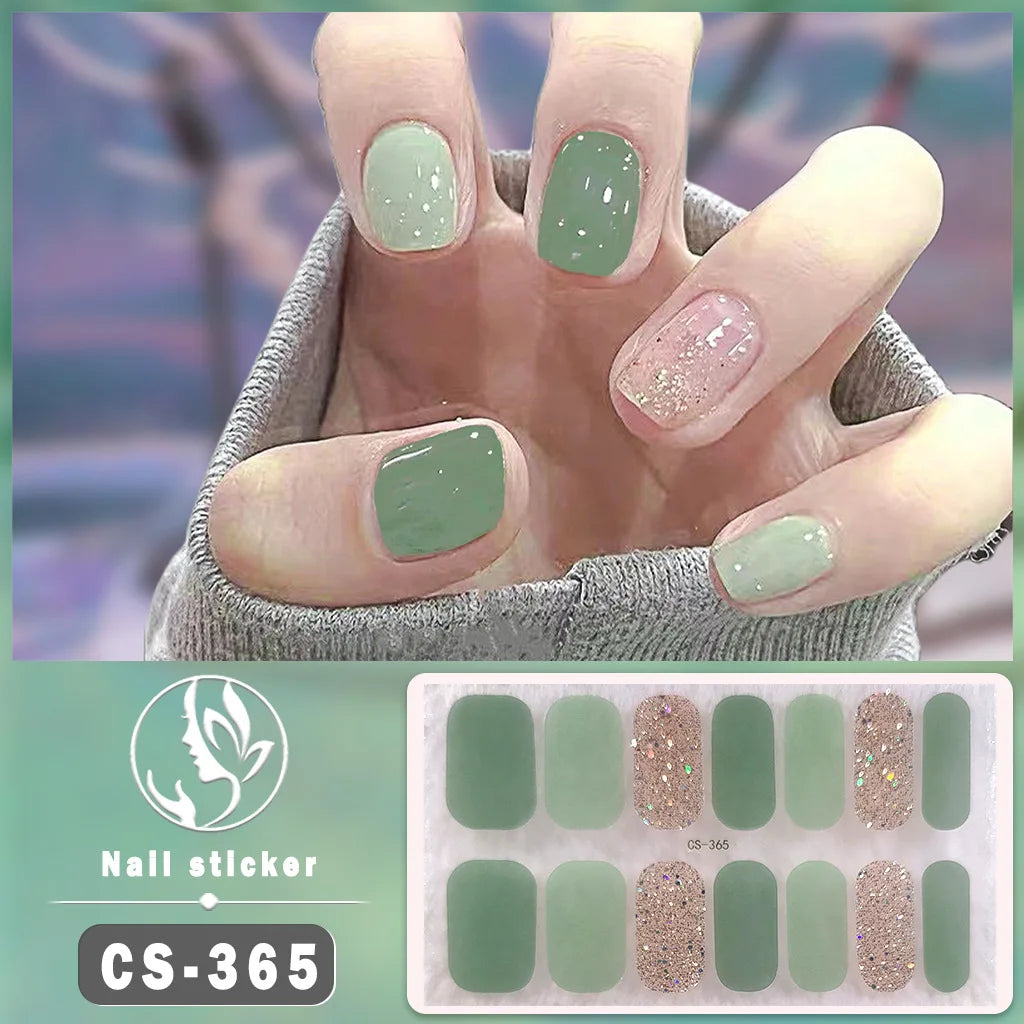Solid Color Self-Adhesive Gel Nail Art Stickers & Decals