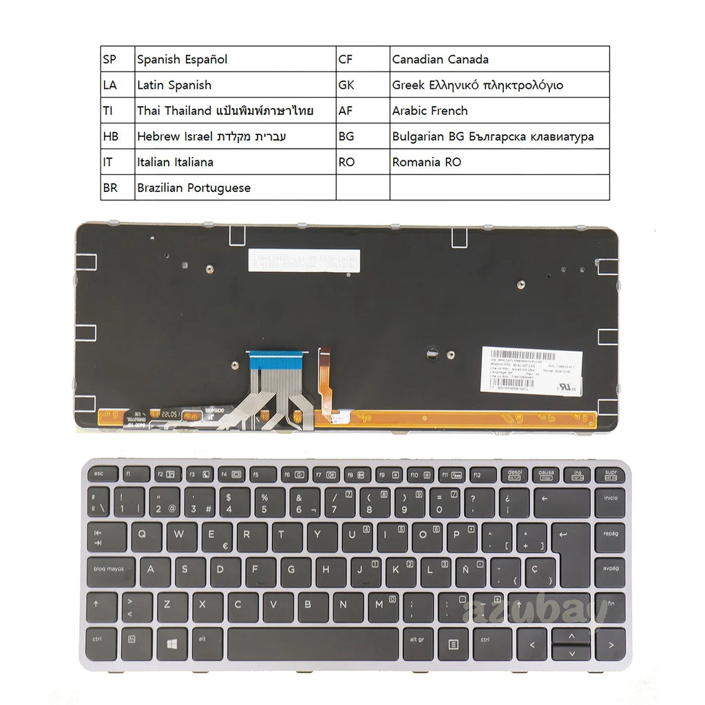 Backlit Keyboard HP EliteBook Folio 1040 G1 G2 With Frame