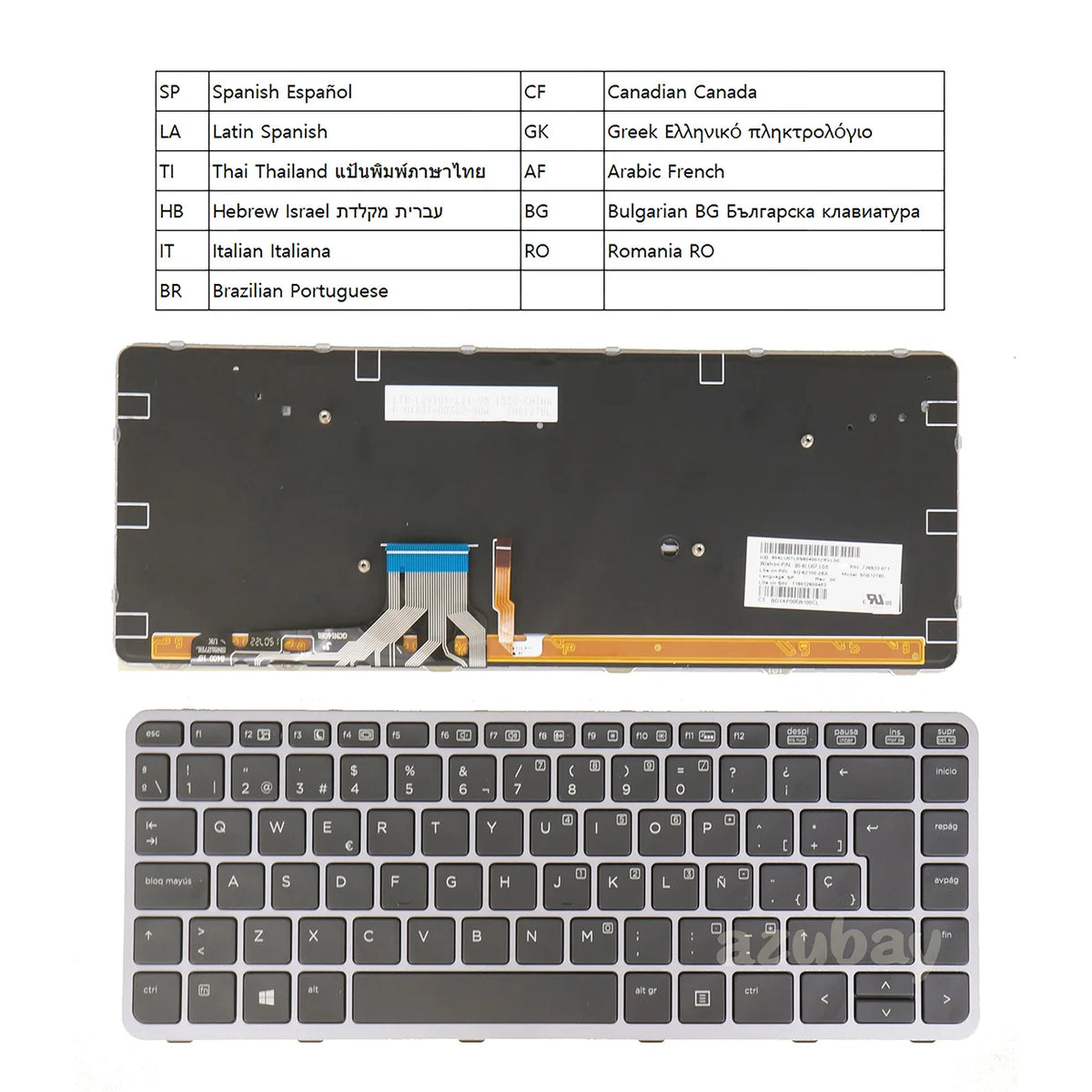Backlit Keyboard HP EliteBook Folio 1040 G1 G2 With Frame