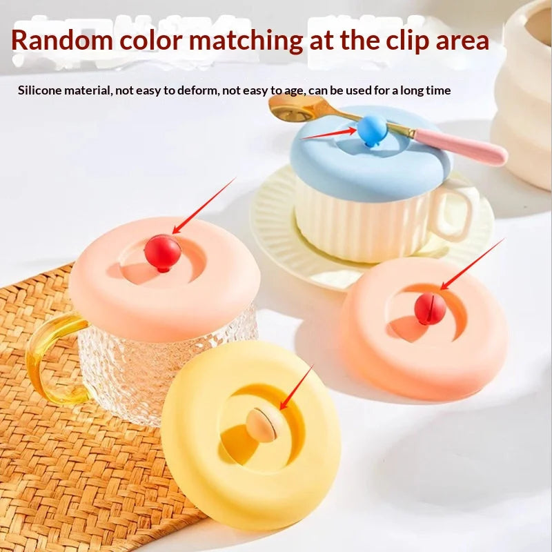 Silicone Cup Lid with Spoon Holder – Reusable Mug Cover