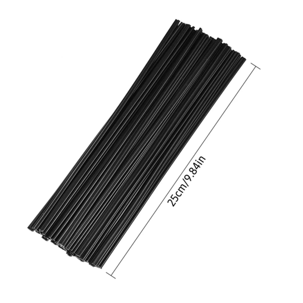 50PCS PP Plastic Welding Rods 25cm Black & White Polypropylene