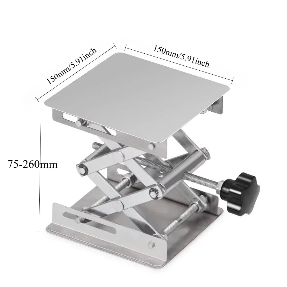 Stainless Steel Scissor Lab Jack Adjustable Height Platform Stand