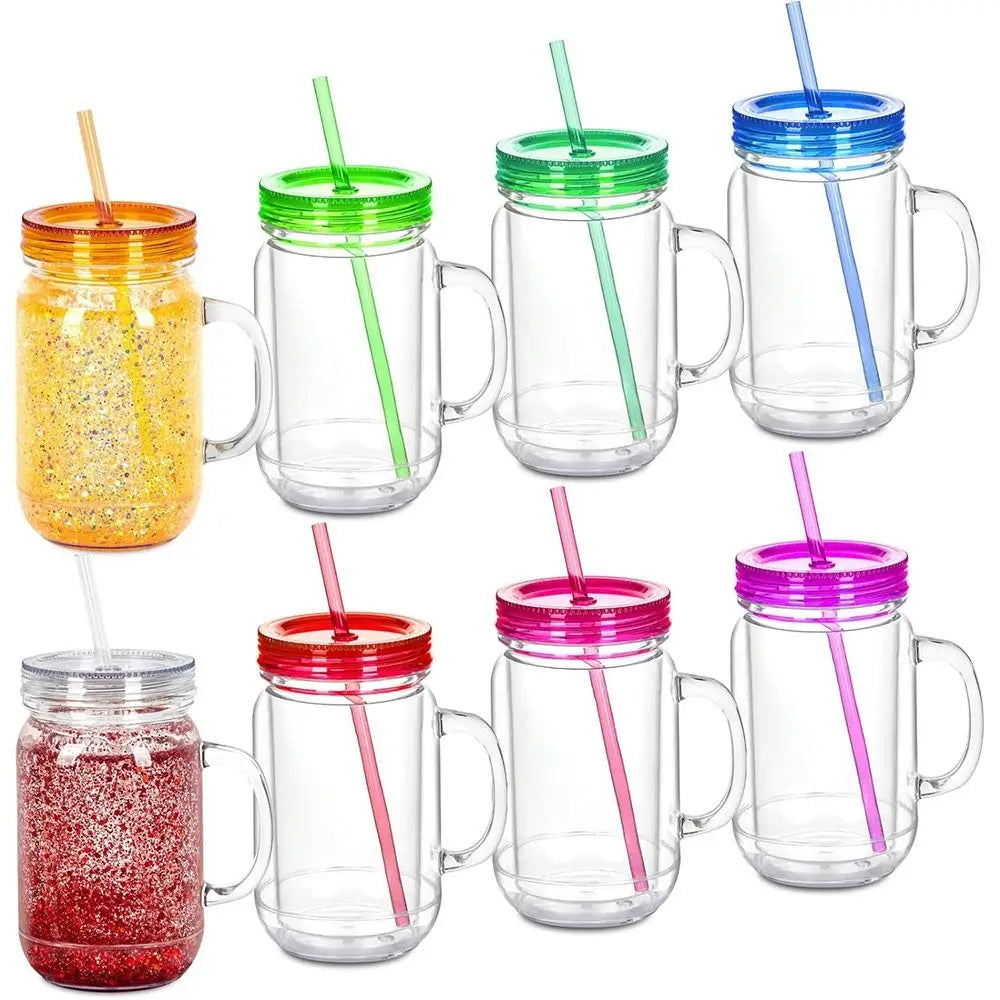 20 oz DIY Snow Globe Glitter Tumbler – BPA-Free Acrylic Cup