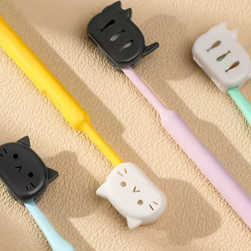 4-Pack Cartoon Toothbrush Head Covers – Portable Travel Caps