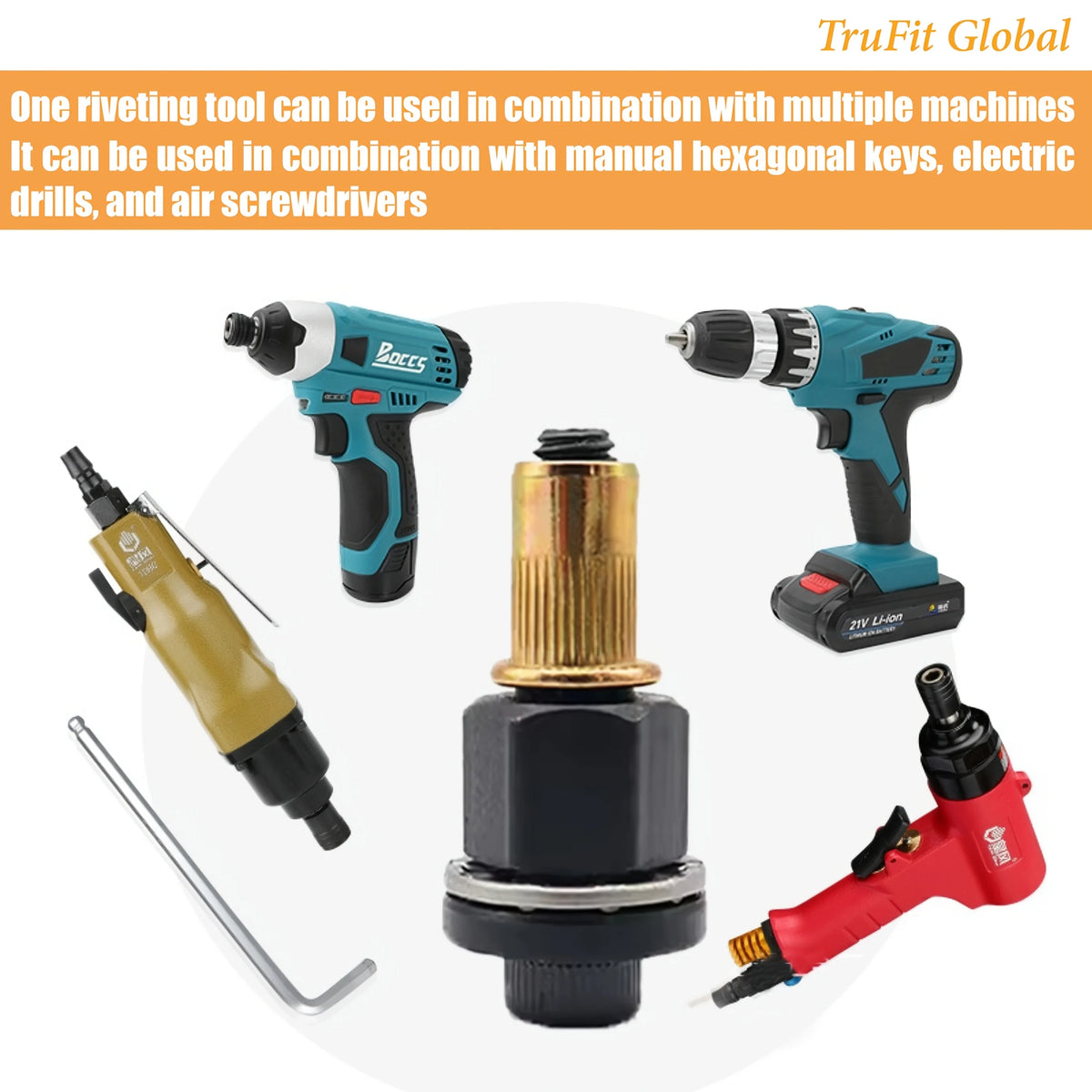 5-Piece Manual Rivet Nut Tool Set M4–M10 | Riveting Kit