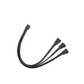 3/4 Pin PWM Fan Splitter Cable 1 to 3 Ways – Black Sleeved