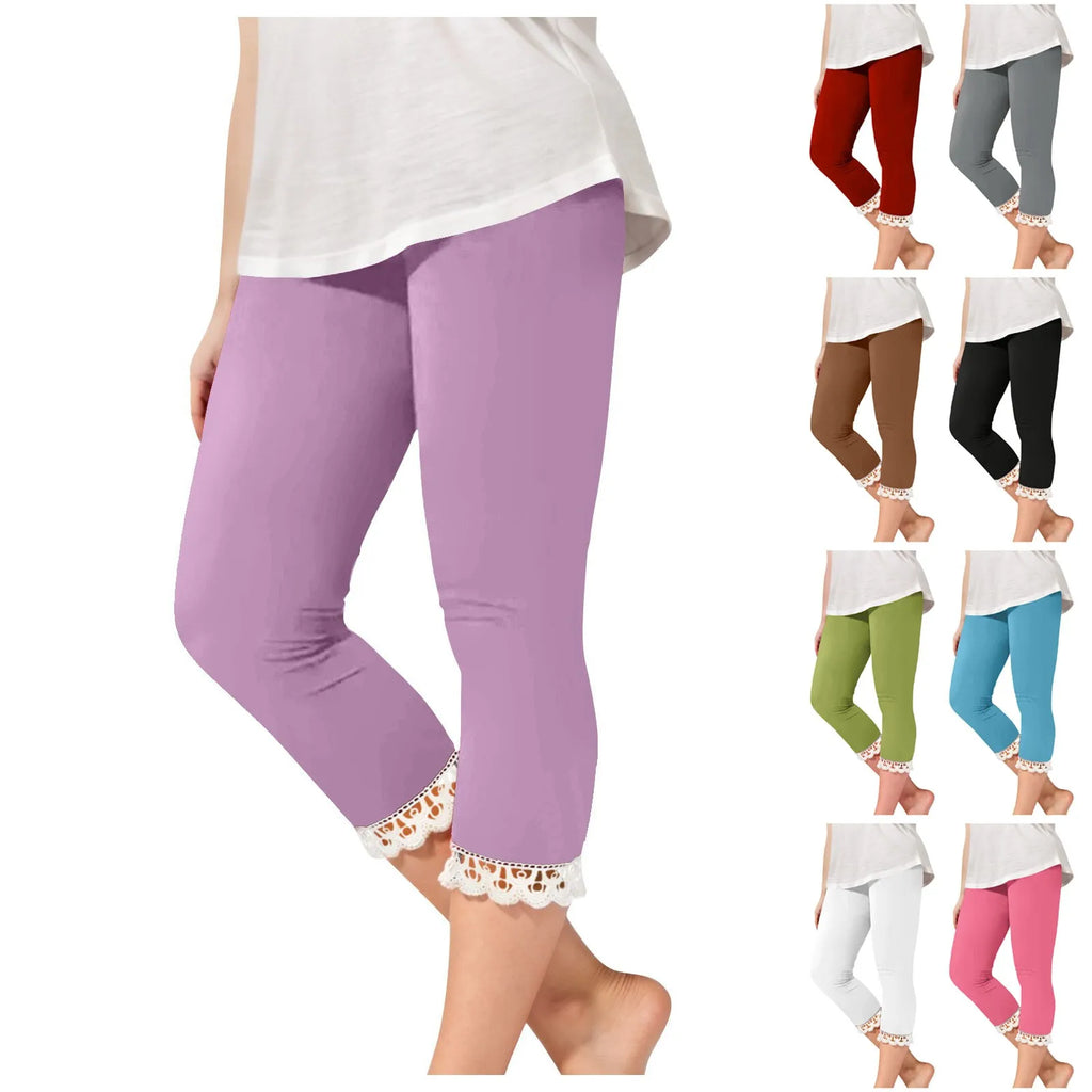 Girls Knee Length Cropped Leggings – Soft Candy Colours