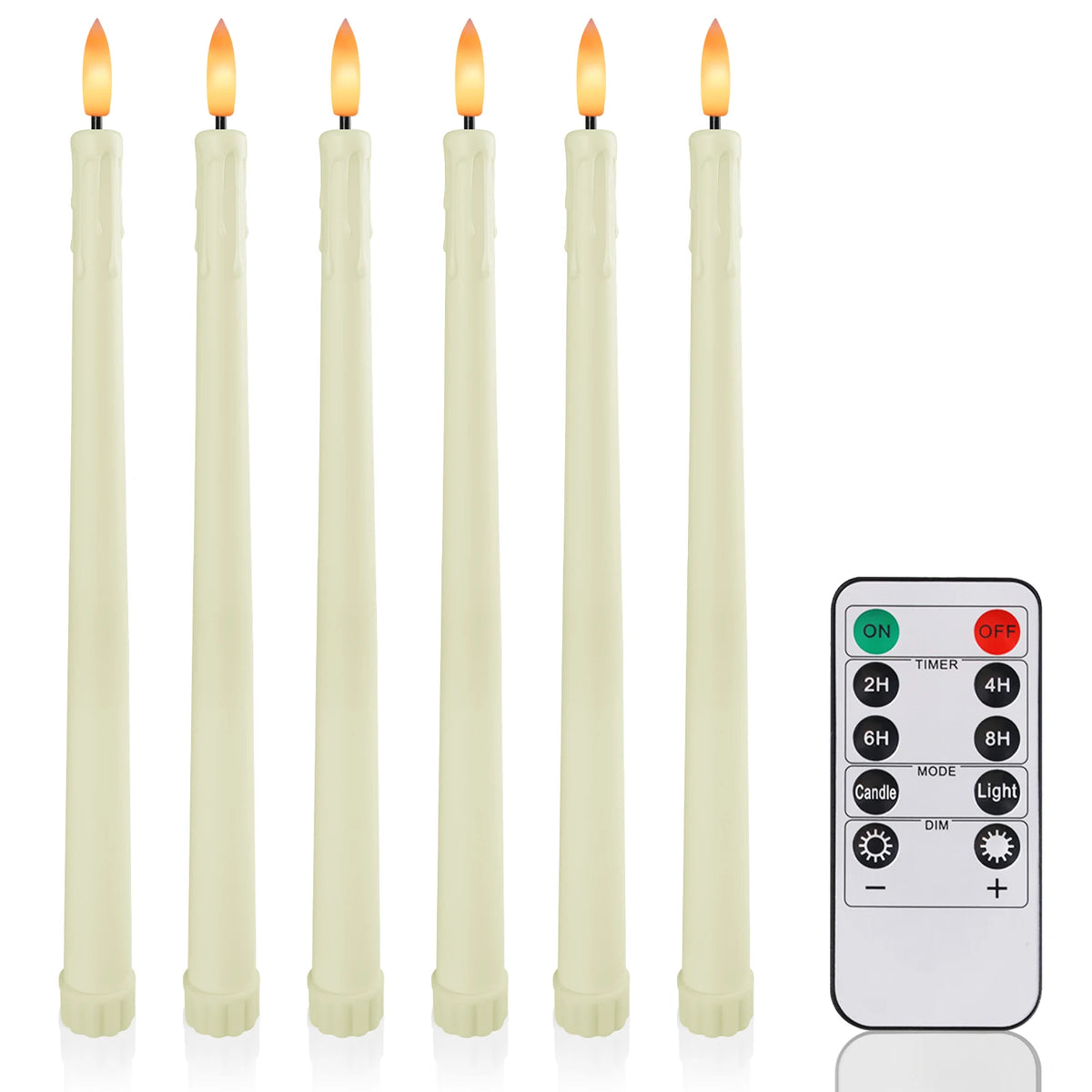 Flameless LED Taper Candles 12/24 Pack with Remote & Timer