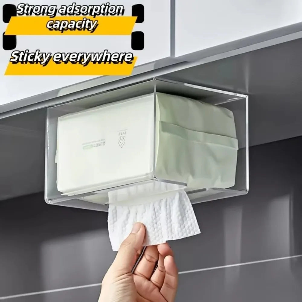 Wall Mounted Clear Acrylic Tissue Box – Waterproof Punch-Free