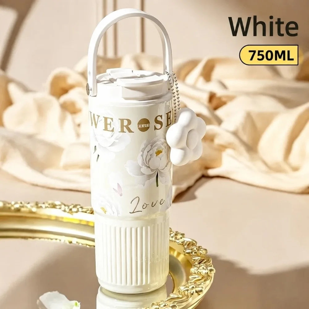 VIBE 750ml Floral Insulated Stainless Steel Tumbler for Women