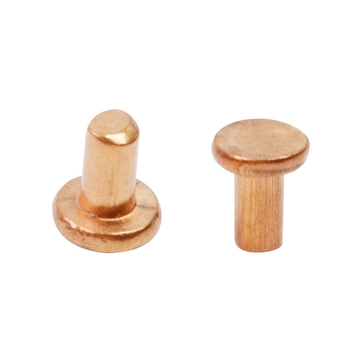 100pcs Copper Solid Rivets Round Pan Head 1/8" x 13/64" Fasteners