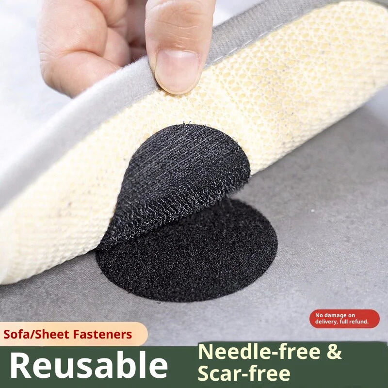 Round Hook & Loop Dot Fasteners – Non-Slip Rug & Sheet Grippers