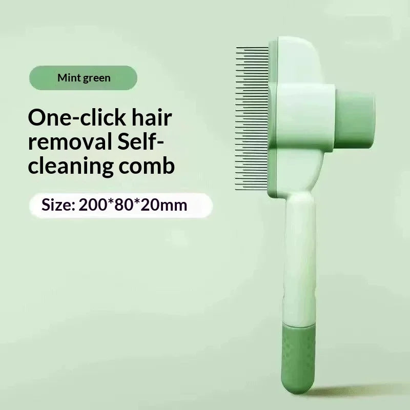 Self-Cleaning Pet Hair Comb – One-Button Dog & Cat Brush