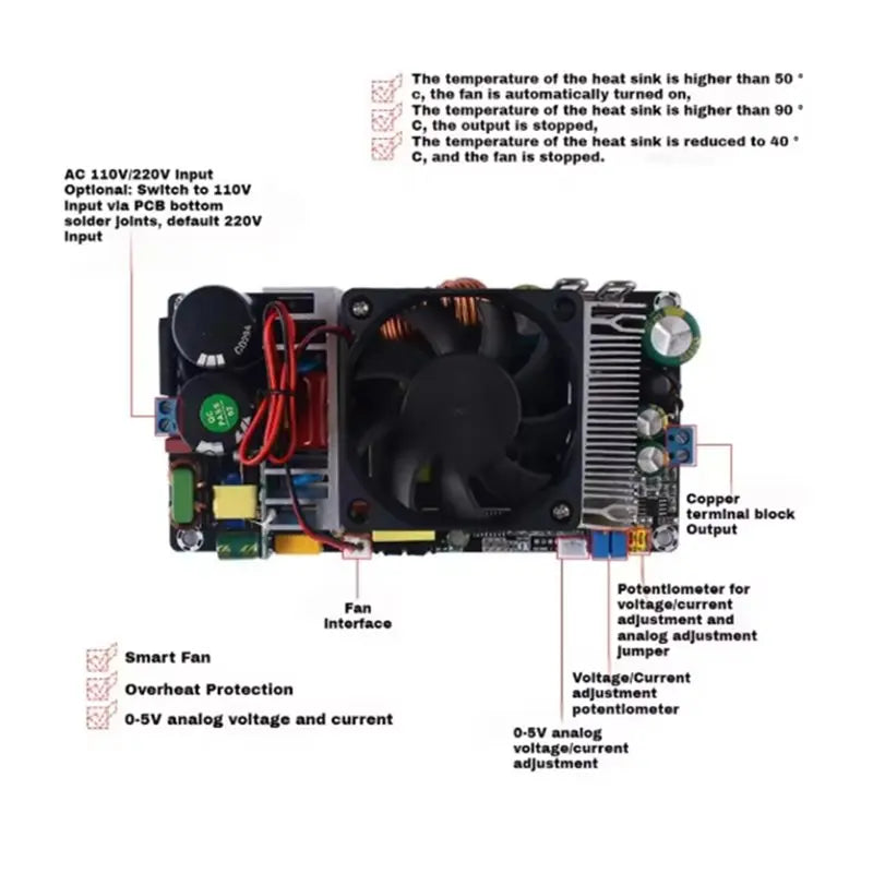350W Adjustable DC 0-30V Switching Power Supply Module AC220V
