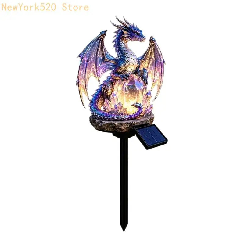Solar Dragon Garden Stake Light – Resin Crystal Outdoor Accent