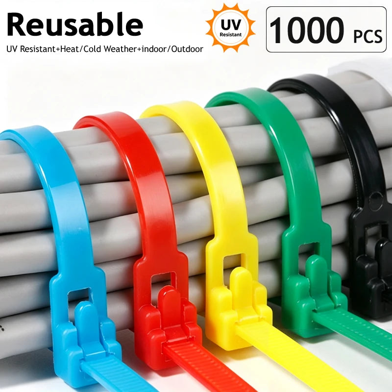 UV Resistant Reusable Nylon Cable Ties 100/300/1000 PCS