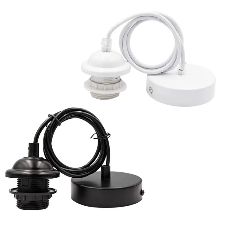 E27 Pendant Lamp Holder with 1M Cable – Black & White