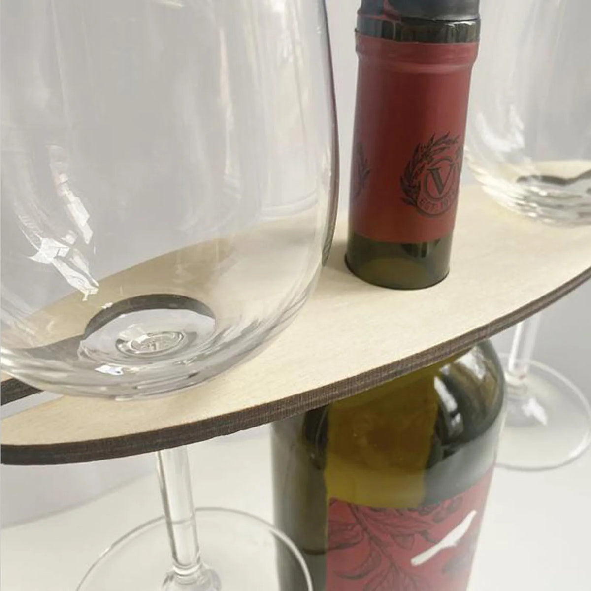 Wooden Wine Rack & Glass Holder – Creative Gift Craft