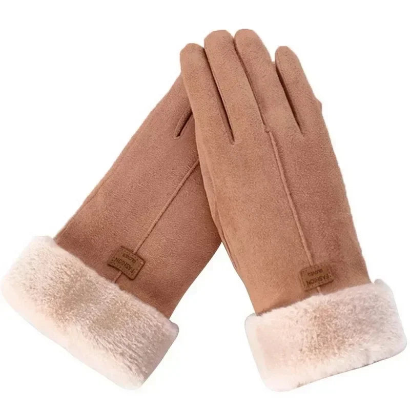 Touchscreen Winter Mittens – Warm Fleece Suede Gloves Unisex