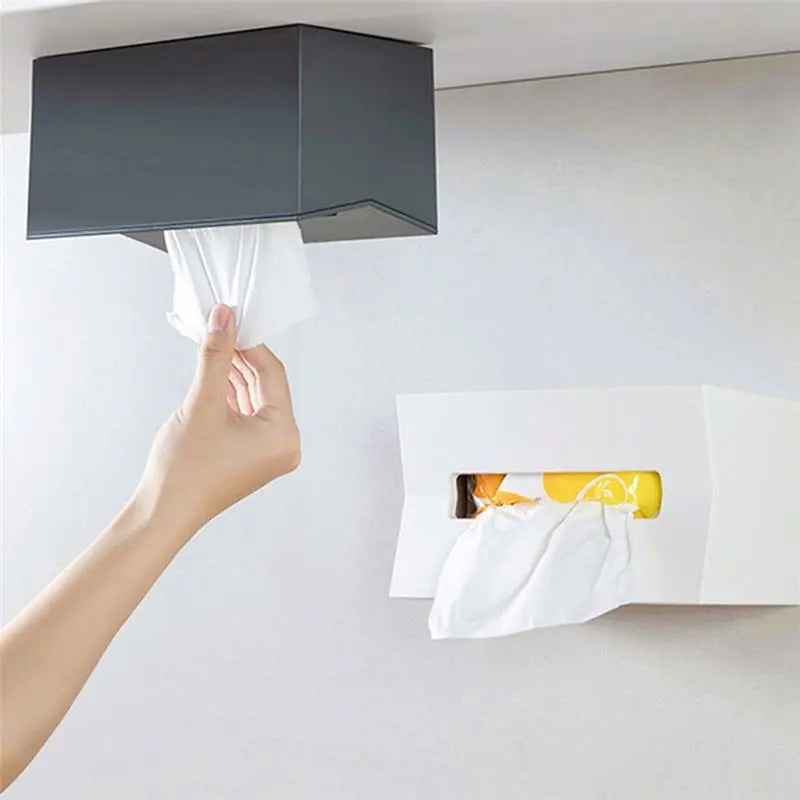 Wall Mounted Tissue Box Cover & Napkin Holder 4-Pack Gray