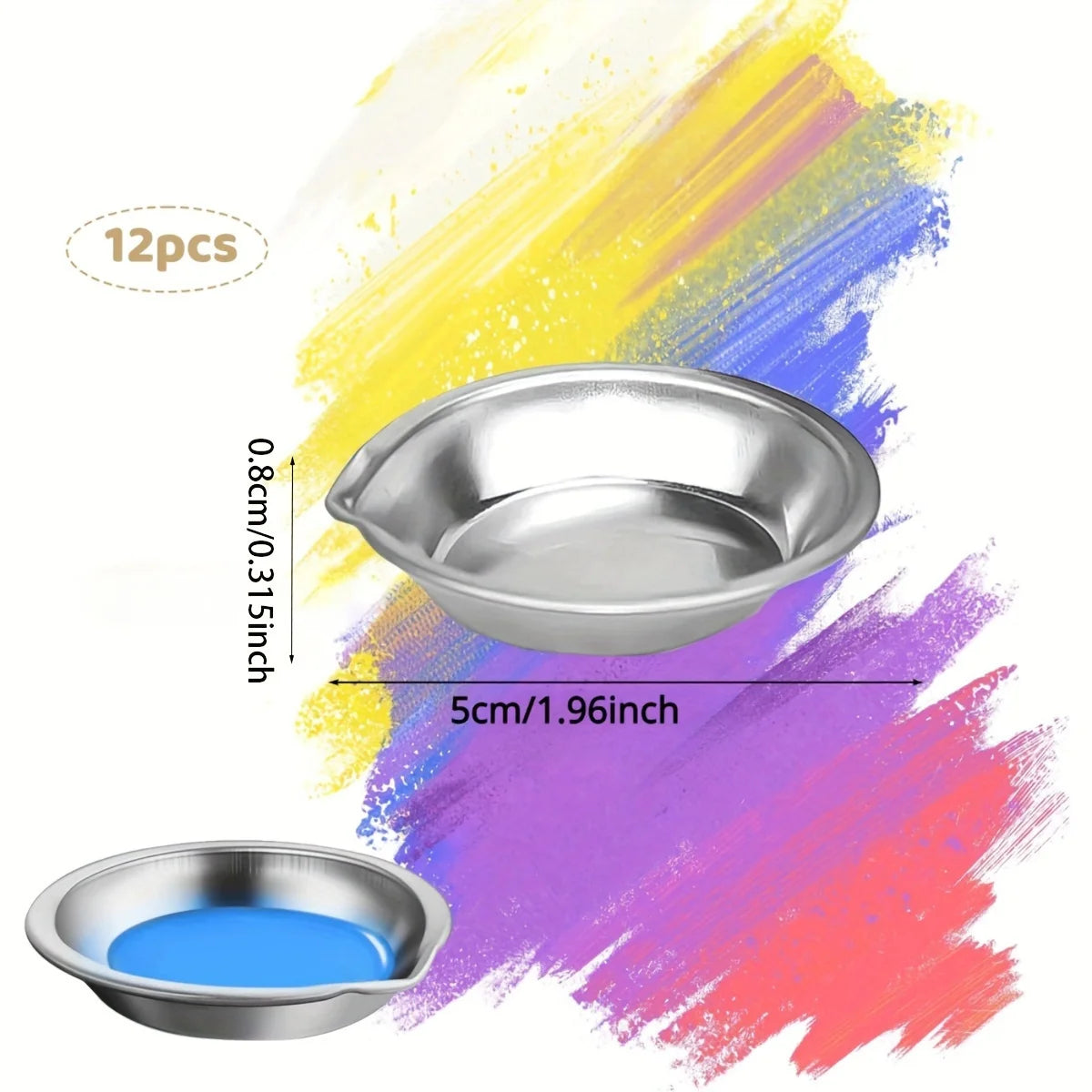 Stainless Steel Round Paint Palette Set | Metal Mixing Trays