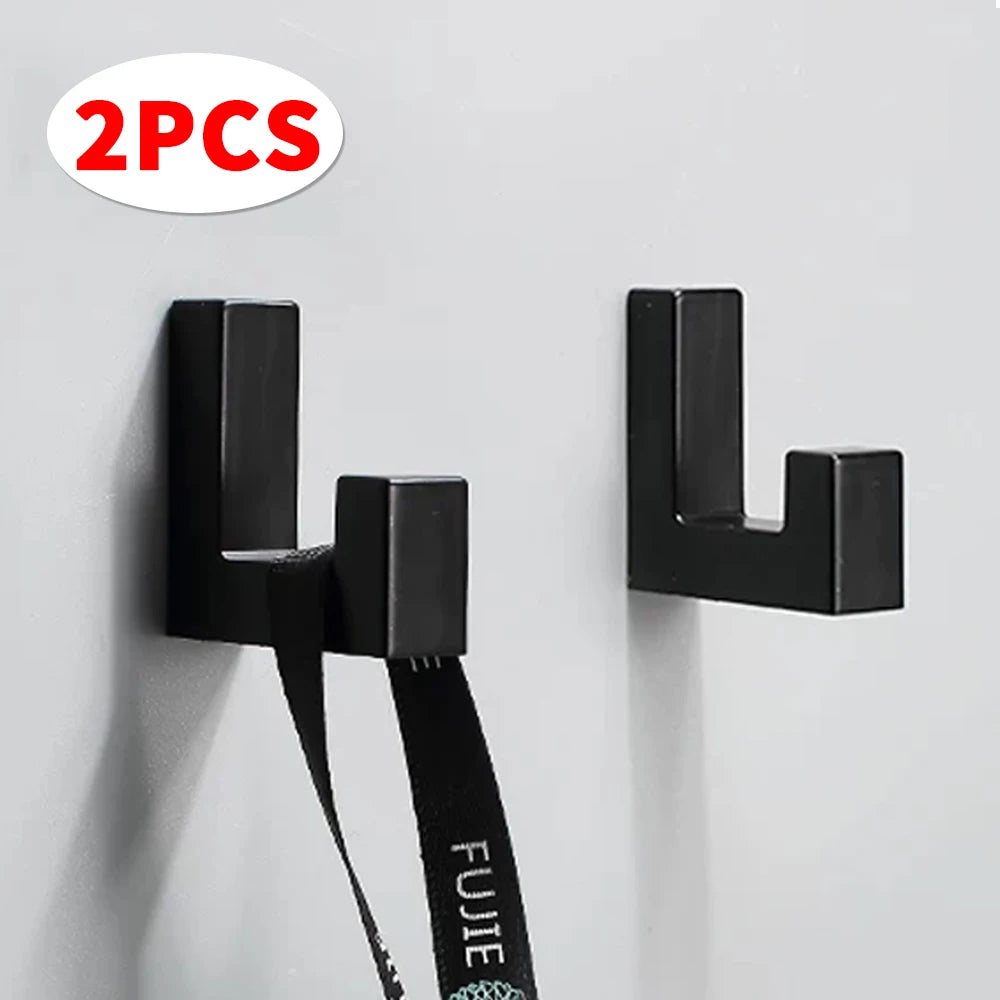 Heavy Duty L-Shape Wall Coat Hook – Matte Black Zinc Alloy