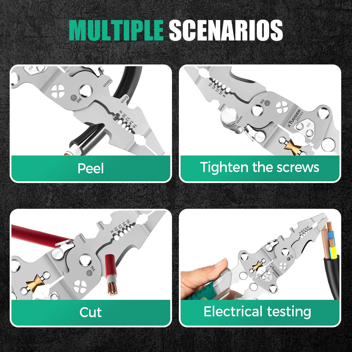 Multifunction Electrician Pliers – Wire Stripper, Crimper & Voltage Tester