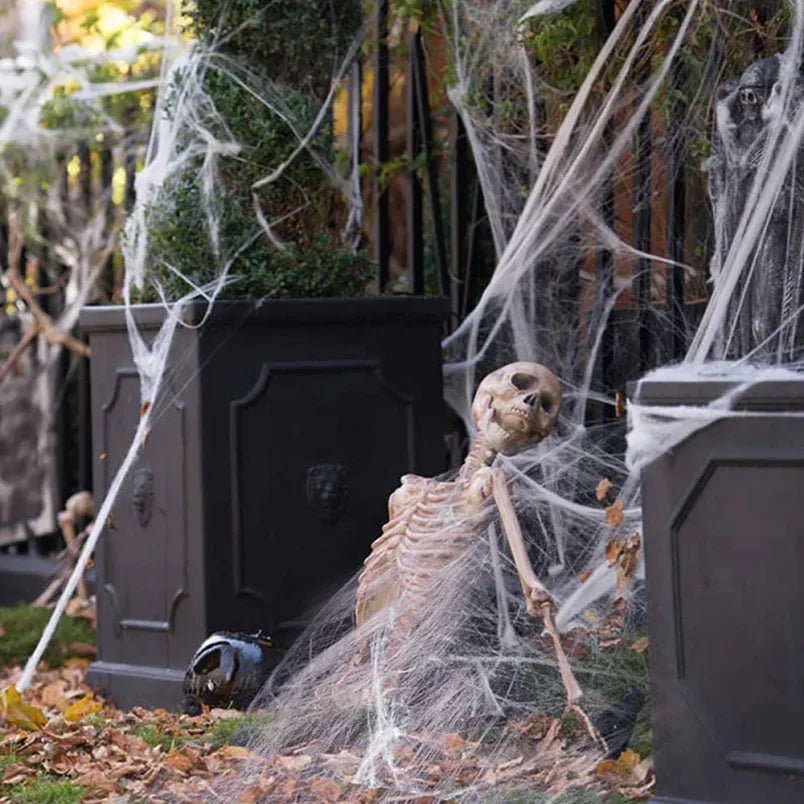 Halloween Stretchy Spider Web Cobweb Decoration with Spiders