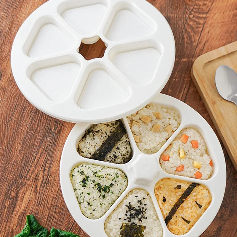6-in-1 Triangle Sushi Rice Ball Mold DIY Bento Maker Set