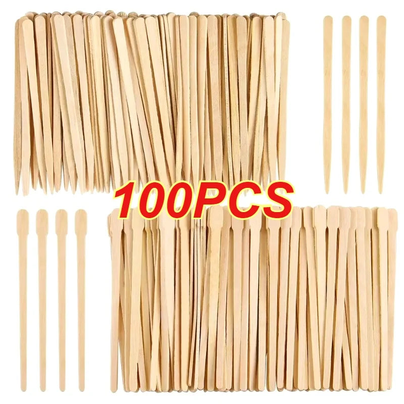 100 Disposable Wooden Wax Spatulas – Face & Body Waxing