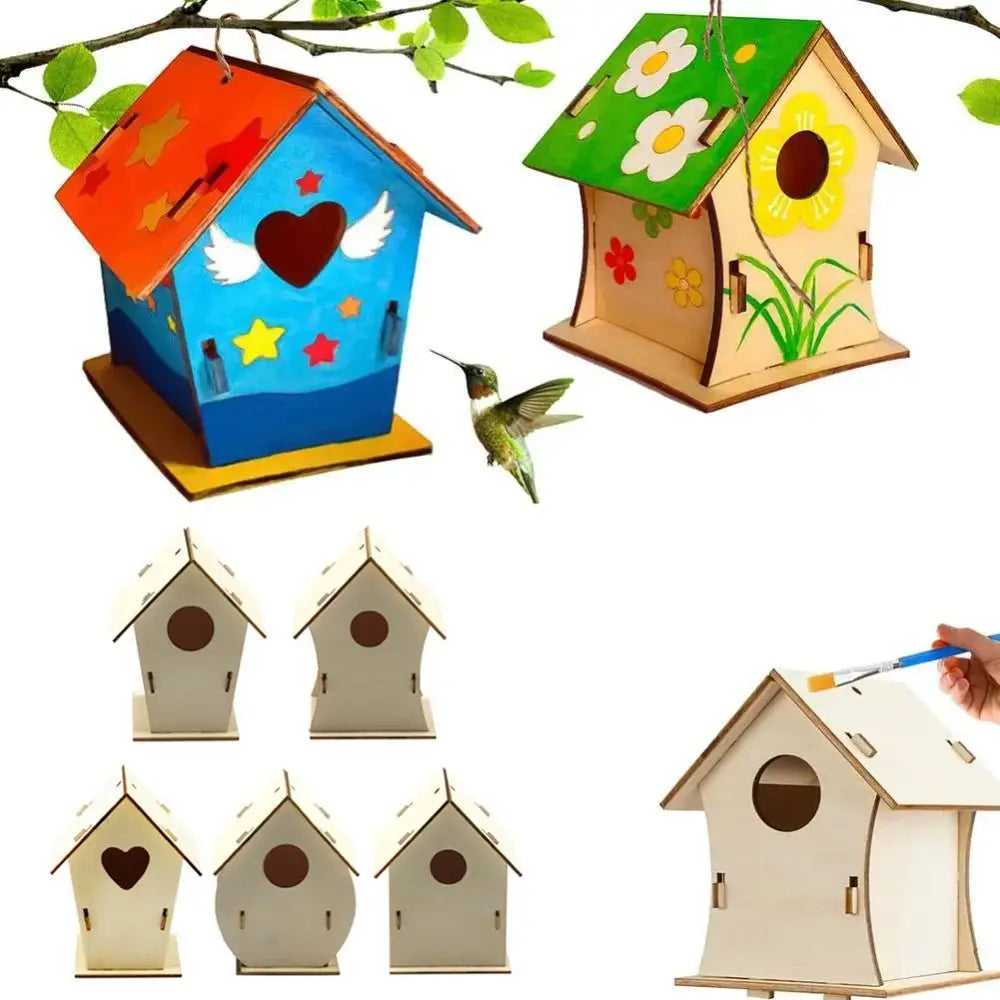 DIY Wooden Hanging Birdhouse – Natural Garden Bird Nest House