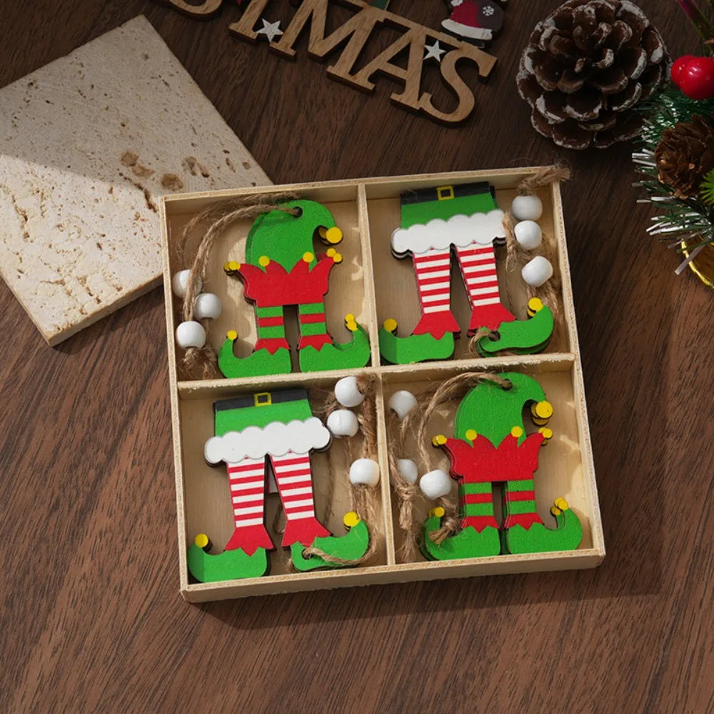 Wooden Christmas Ornaments – Gingerbread Man & Gnome Pendants