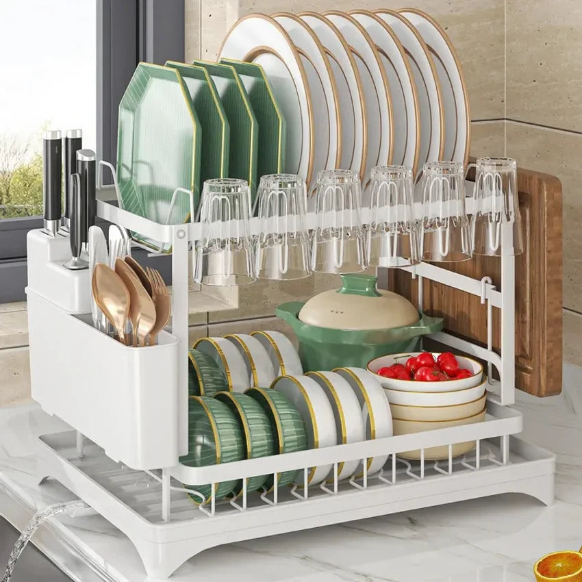 Premium Stainless Steel Dish Rack – Compact Kitchen Organizer