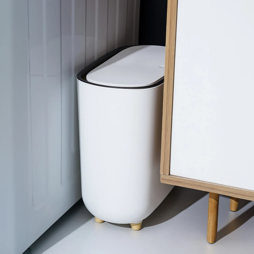 Narrow Trash Can Press Swing Lid – 18L Small Space Waste Bin